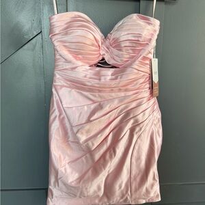 Elegant Pink Strapless Dress